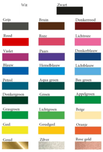 Kleurkeuzes bestickering voor gepersonaliseerde cadeaus