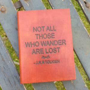 Lederen notitieboek - Not all those who wander are lost (Tolkien)
