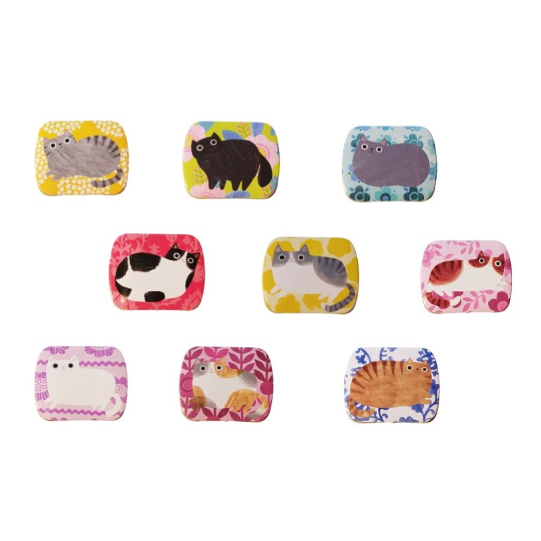 Planet Cat mini blikken doos wit/grijs/rosse kat - Afbeelding 3