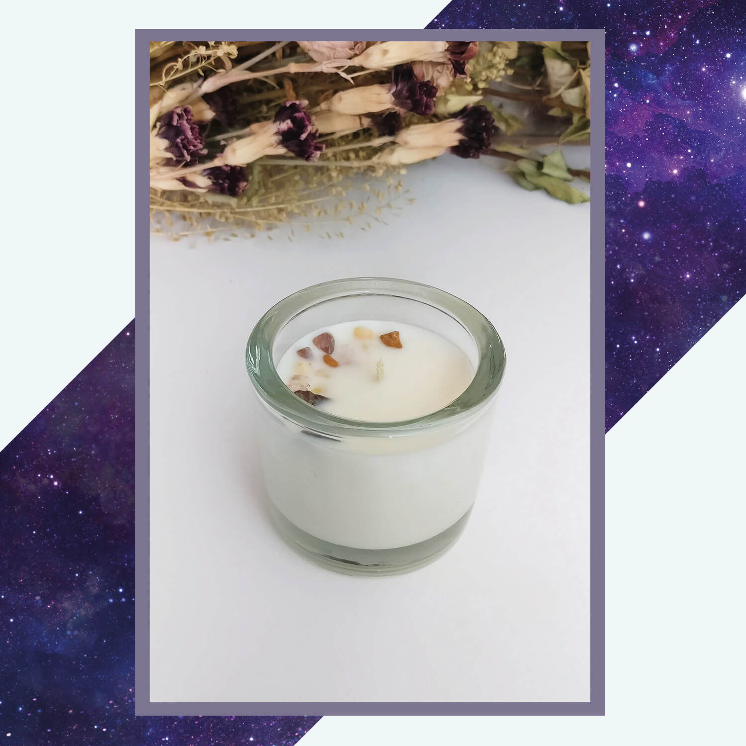 Cinnamon Dreams raapzaadwas kaars met agaat