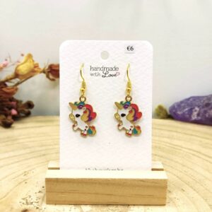 Oorhangers eenhoorn in metaal