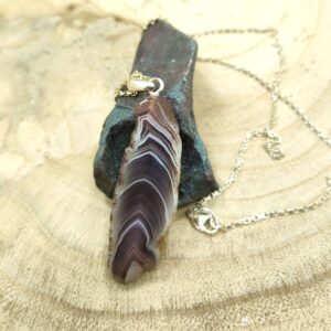 Agaat halsketting (sterling zilver 925)