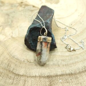 Bergkristal halsketting (sterling zilver 925)