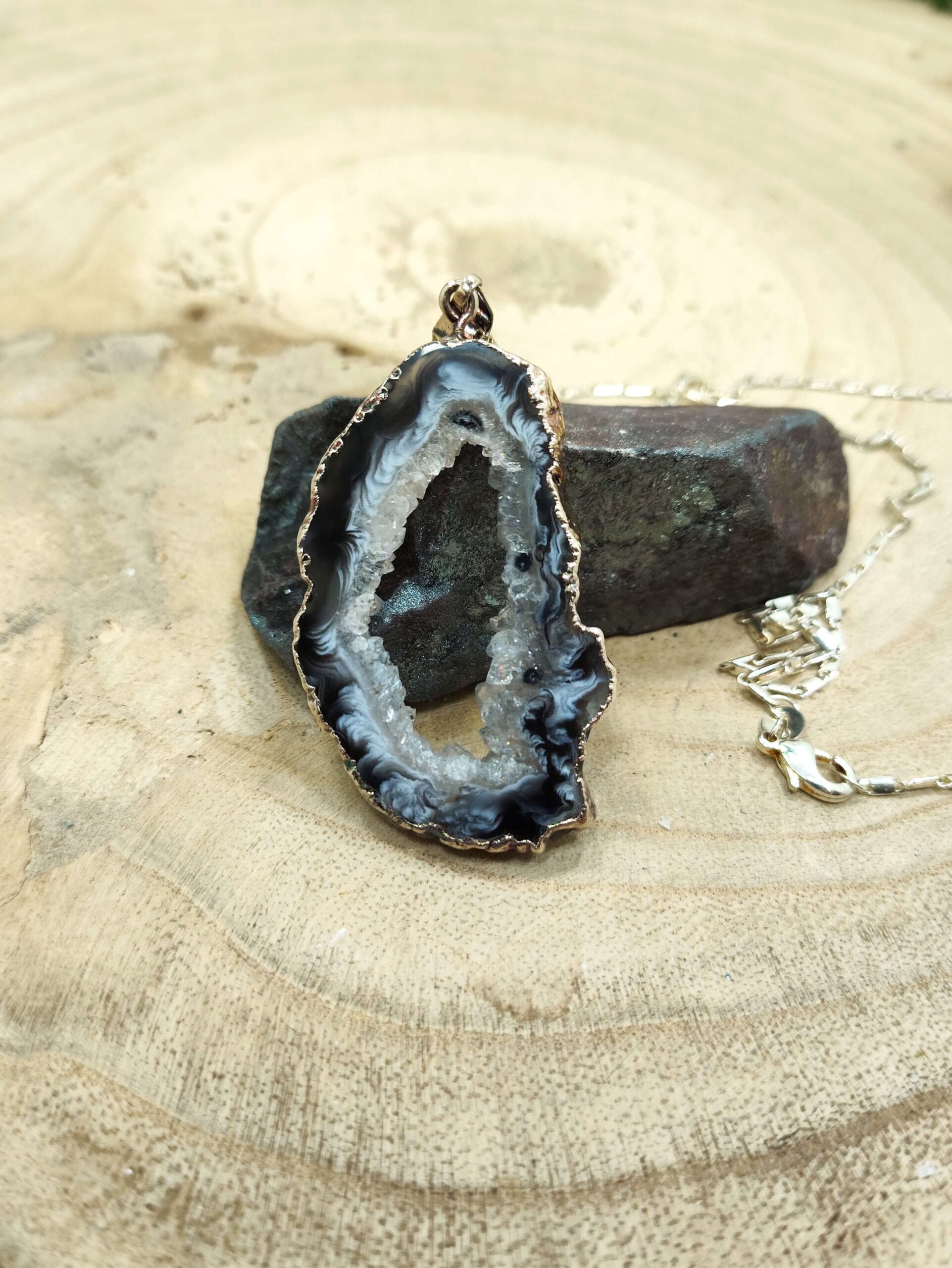 Agaat halsketting (sterling zilver 925)