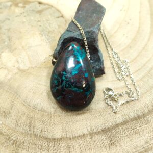 Chrysocolla halsketting (sterling zilver 925)