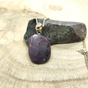 Robijn halsketting (sterling zilver 925)