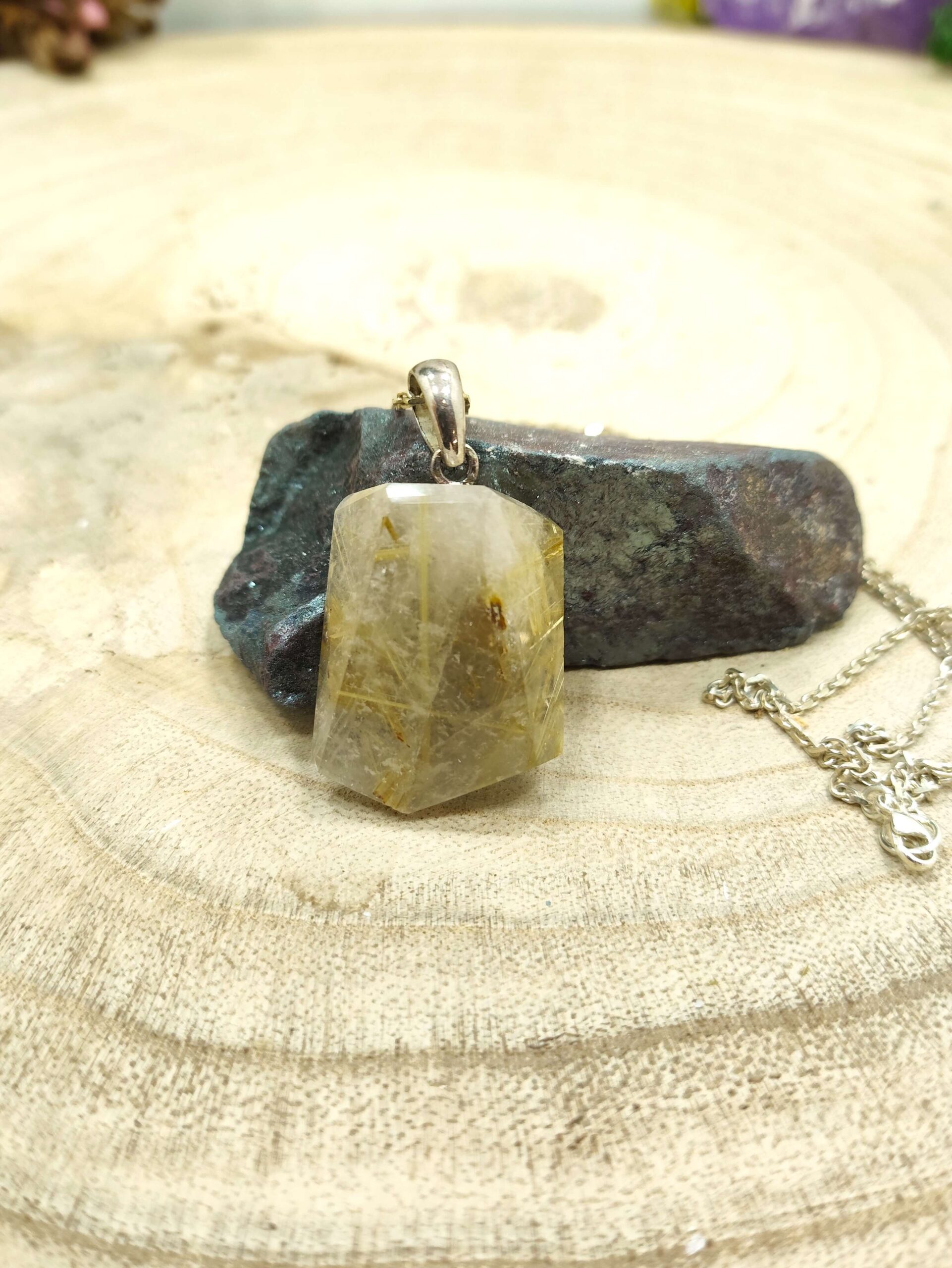 Rutielkwarts halsketting (sterling zilver 925)