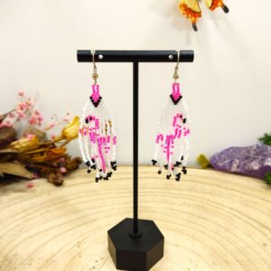 Franje oorhangers flamingo