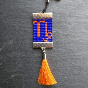 Sleutelhanger Steenbok blauw-oranje