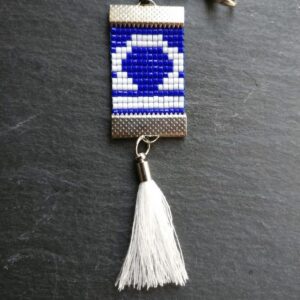 Sleutelhanger Weegschaal blauw-wit