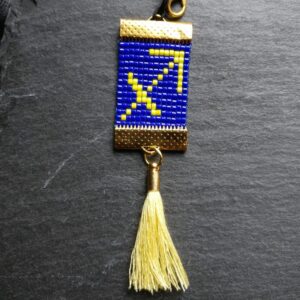 Sleutelhanger Boogschutter blauw-geel