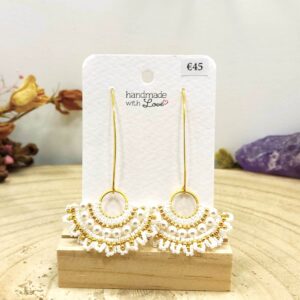 Halfronde Swarovski oorhangers gold