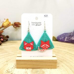 Driehoekige oorhangers oranje kat