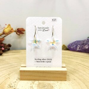 Swarovski kristallen ster oorhangers (wit)