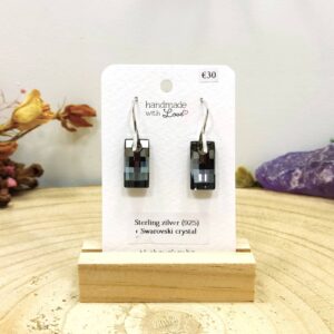 Swarovski kristallen oorhangers (zwart)