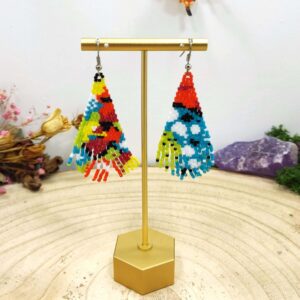 Franje oorhangers abstract patroon