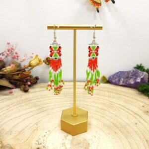 Franje oorhangers vlinder oranje groen