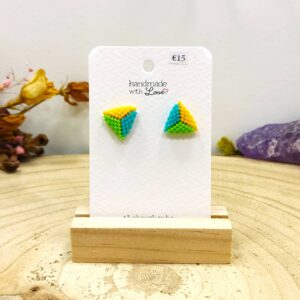 Miyuki oorknopjes groen geel blauw