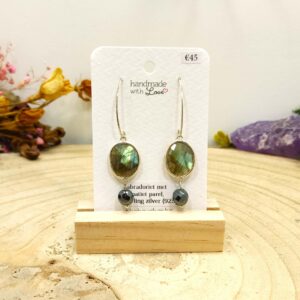 Oorhangers labradoriet en hematiet