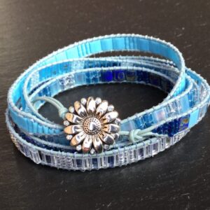 Wraparmband Tila blauw turquoise