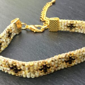 Armband picasso yellow-bruin-goud