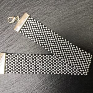 Miyuki armband zwart/wit dambord