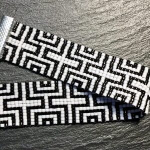 Miyuki armband zwart/wit