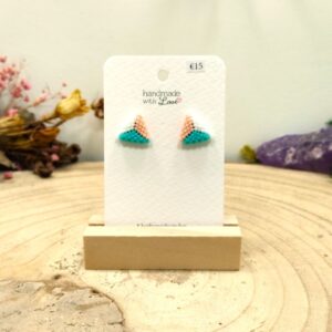 Miyuki oorknopjes wit/roze/blauw