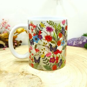 Keramische mok wilde bloemen