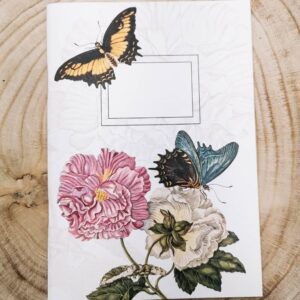 A5 schrift vlinders en bloemen