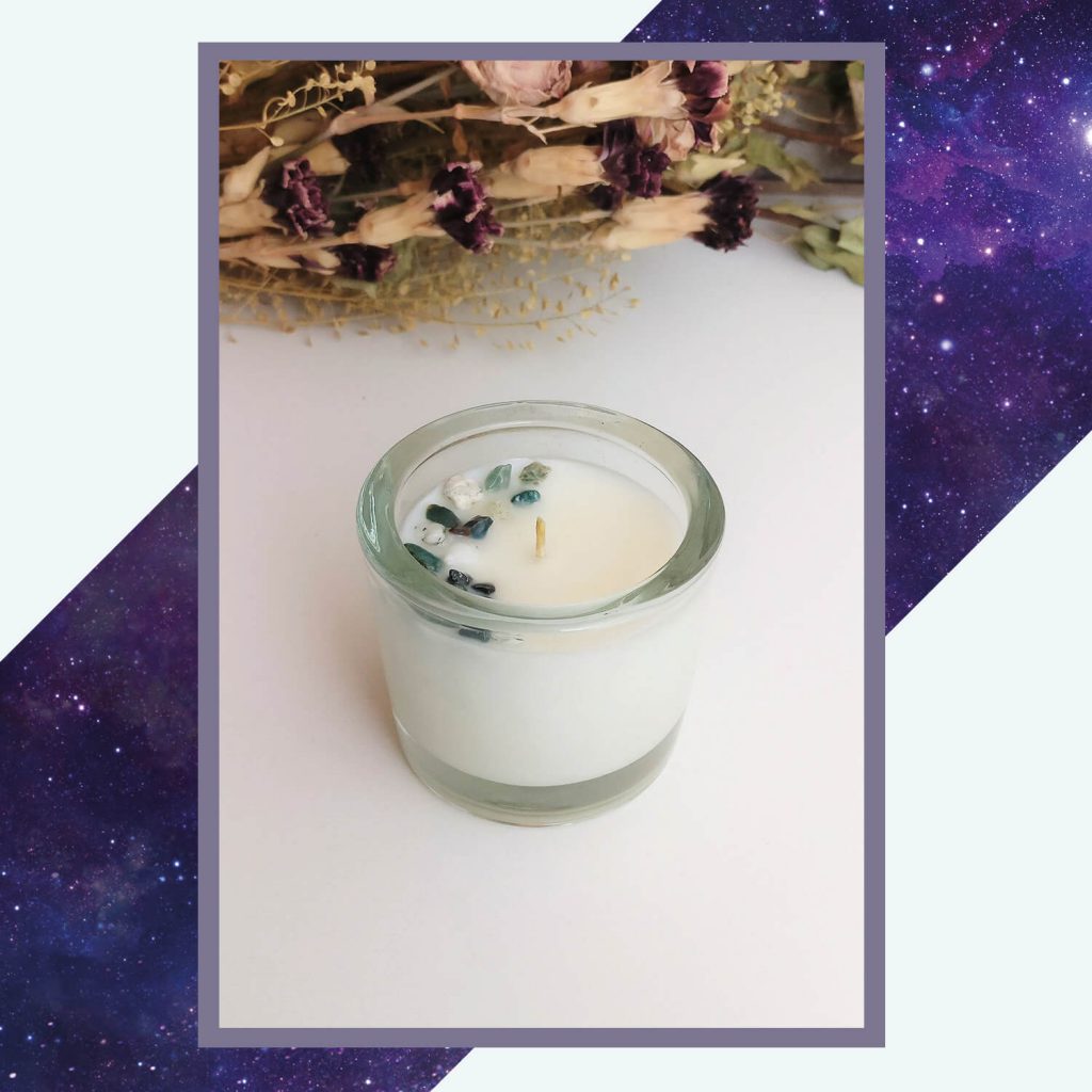 Rustic Woods raapzaadwas kaars met agaat