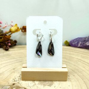 Swarovski kristallen vleugel oorhangers (zwart)