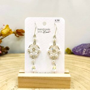Swarovski oorhangers wit
