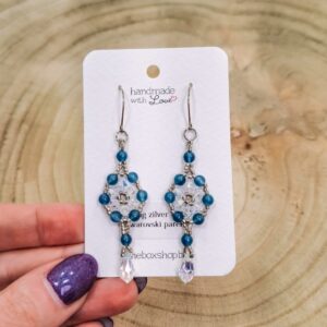 Swarovski oorhangers blauw