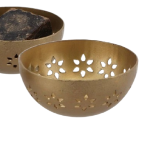 Oudgouden schaaltje voor amber blokjes