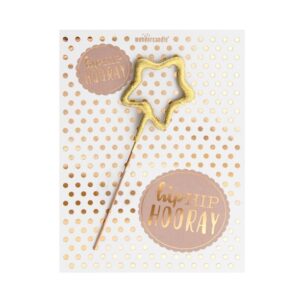 Wondercandle kleine wenskaart met vuurwerkstokje (varia)