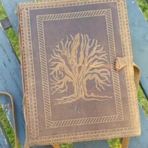 Lederen notitieboek levensboom 16x20cm