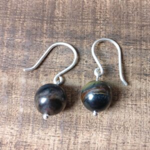 Zilveren (925) oorhangers met valkenoog