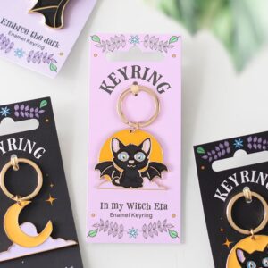 'Cute and Creepy' kat vleermuis sleutelhanger