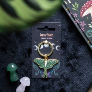 Luna moth maanvlinder sleutelhanger