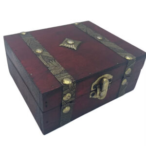 Kleine houten theekist bruin