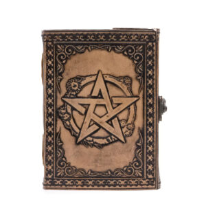 Lederen notitieboek met pentagram