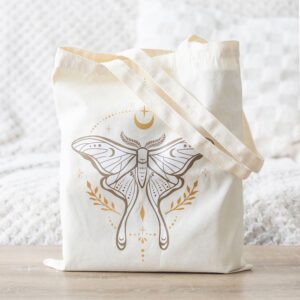 Luna Moth maanvlinder tote bag (wit)